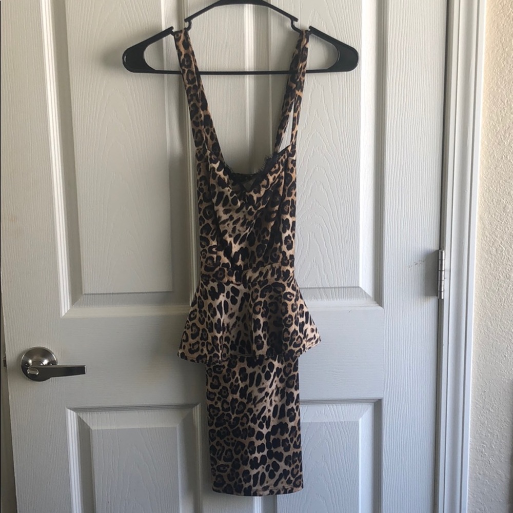 Leopard peplum dress